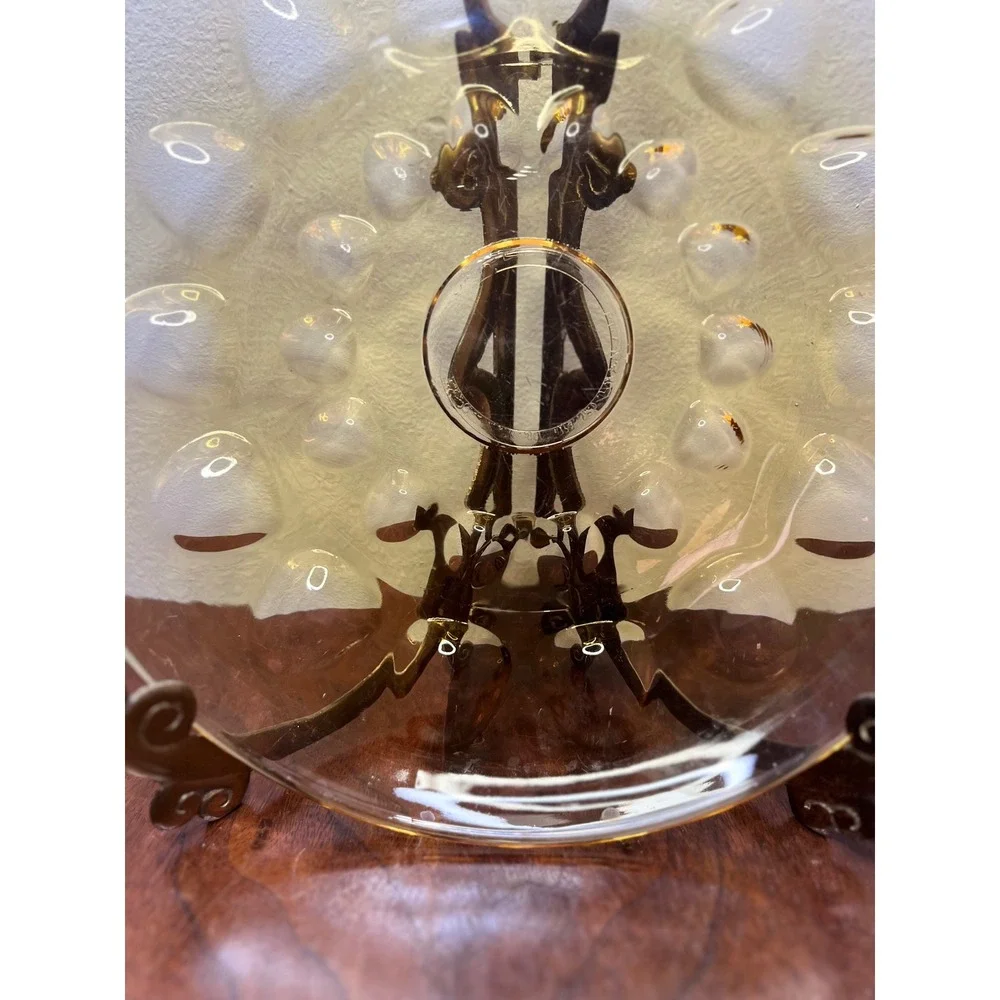 Hazel-Atlas Plate Reflection Glass Mid Century Amber Thumbprint 10-inch Vintage